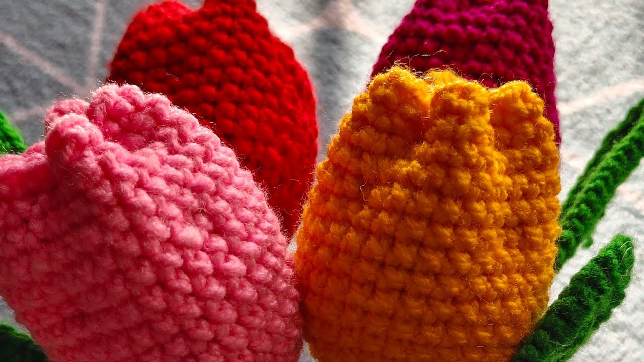 Crochet tulip flower easy crochet tutorial #crochet #hendmade#youtubevideo#tulip#flowers 