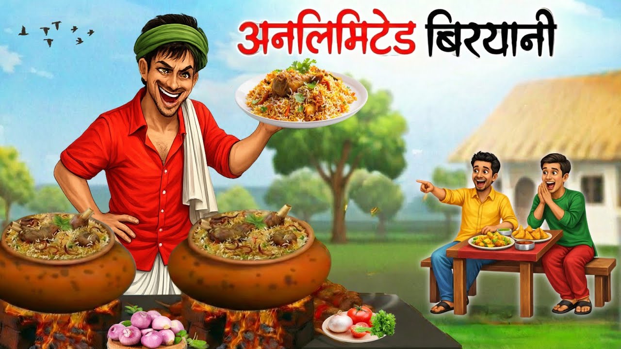 अनलिमिटेड मटका बिरयानी | Street Food | Unlimited Biryani | Hindi Kahaniyan | Moral Story