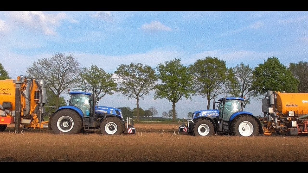 New Holland tractor STUCK in the MUD | Tractor VAST in de MODDER | Injecting slurry