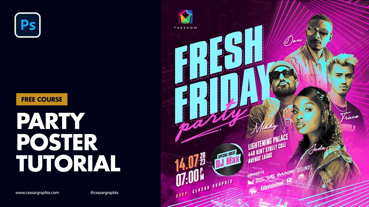 Social Media Party Poster Tutorial 🔥💯👍