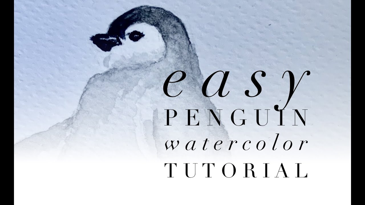 How to paint Penguin Animal Watercolor Easy Painting Tutorial Step by step