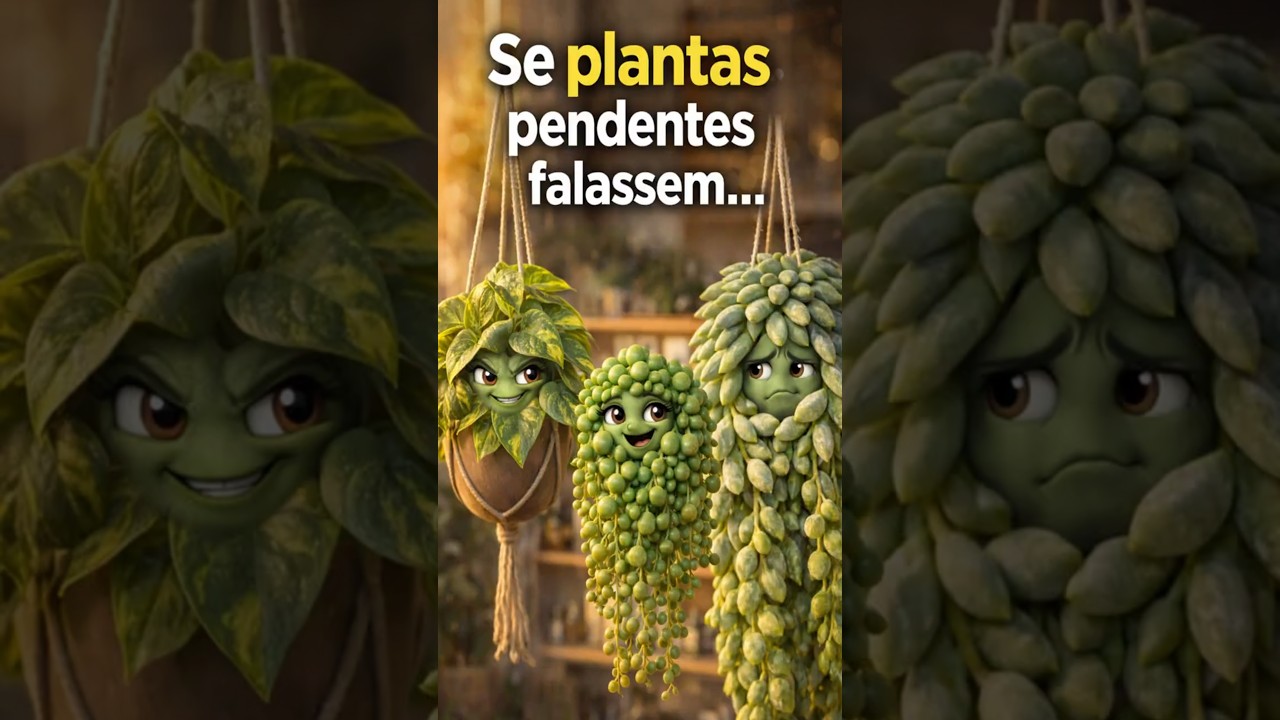 Plantas pendentes com personalidade 🌿😄 #plantas #shorts #jardinagem #plantaspendentes