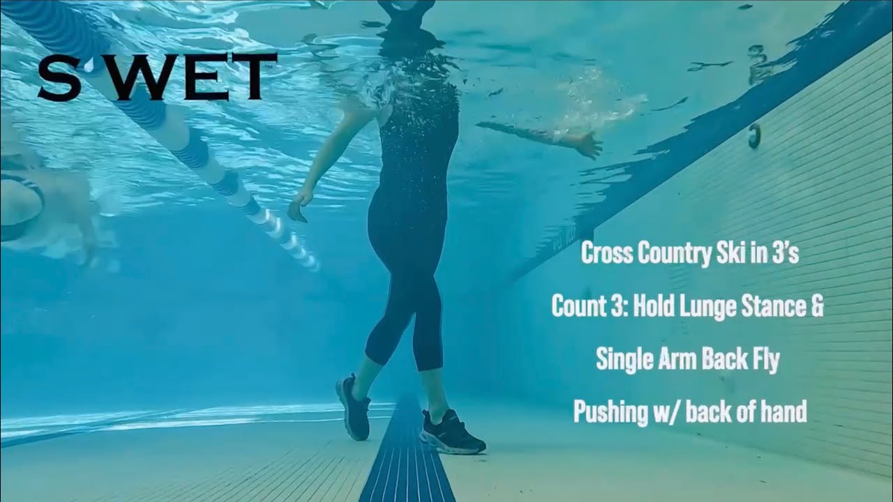 S’WET™ Pool Workout Move - Ski’s-in-3’s w/ Single Arm FlyBack