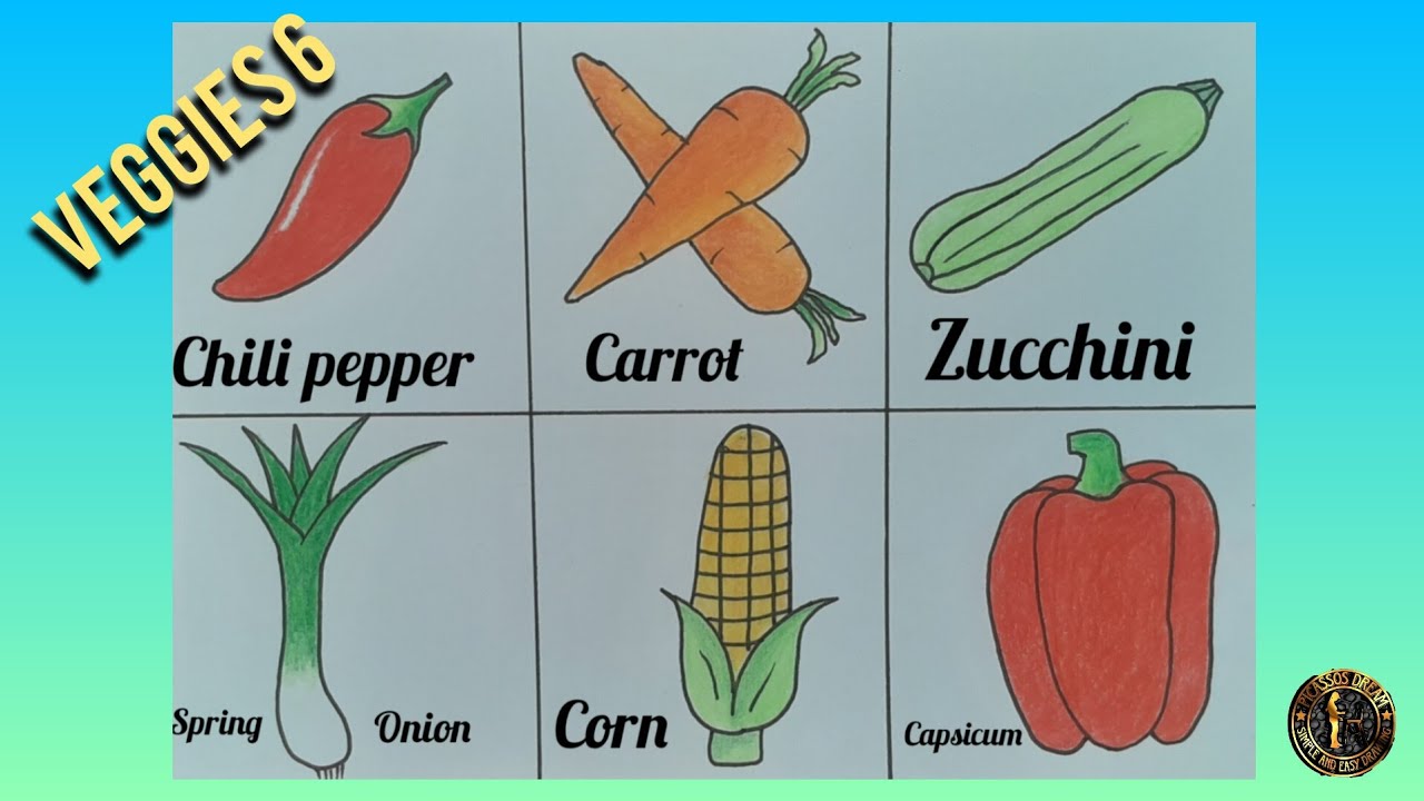 Easy vegetable drawing tutorial