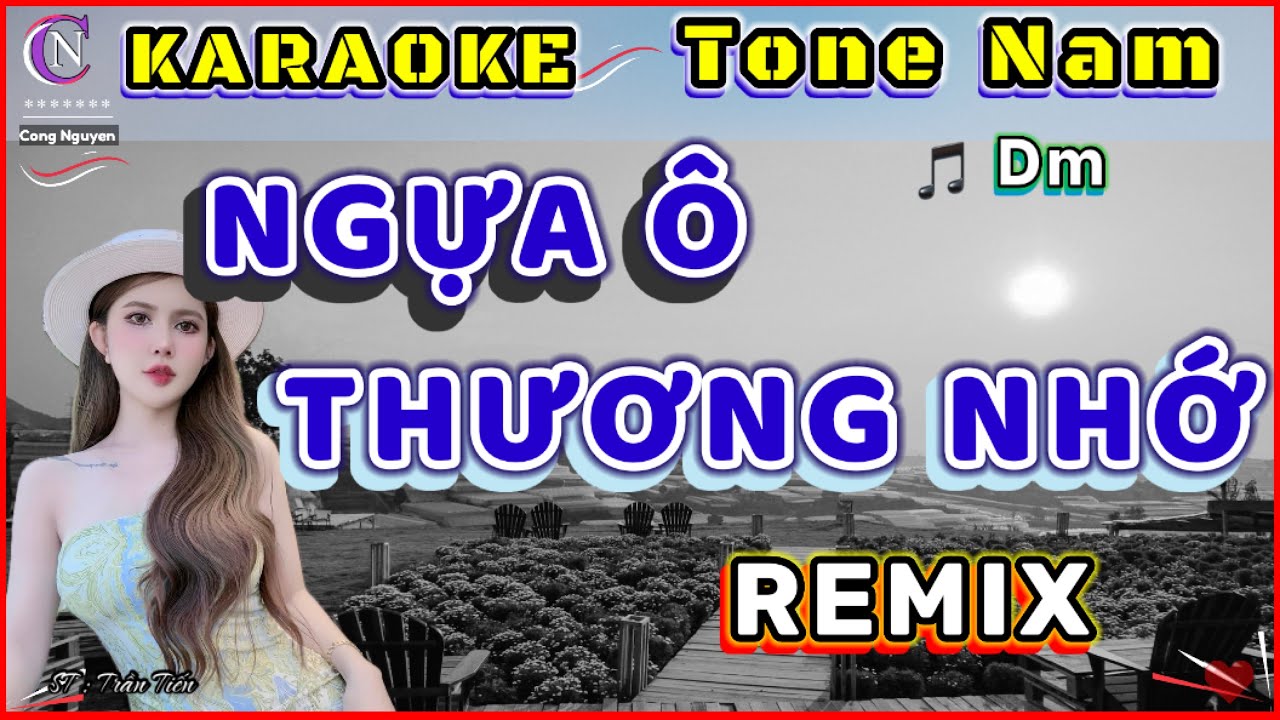 Karaoke | Ngựa Ô Thương Nhớ | Tone Nam | Remix