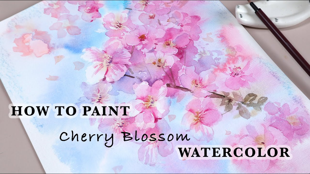 How to Paint Cherry Blossoms in Watercolor &ndash; Relaxing Spring Art Tutorial