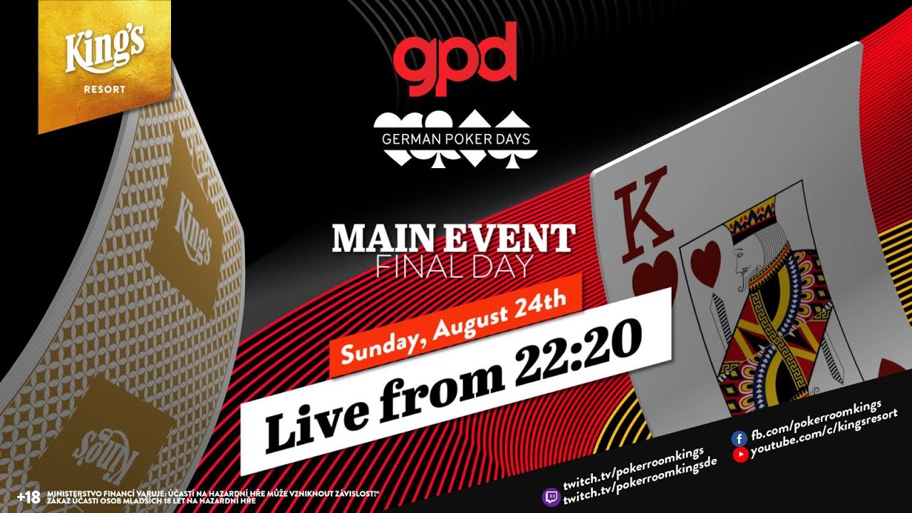 ♠️🏆 Final Day of €199 German Poker Days NLH Main Event live from King's 👑 (table sound)