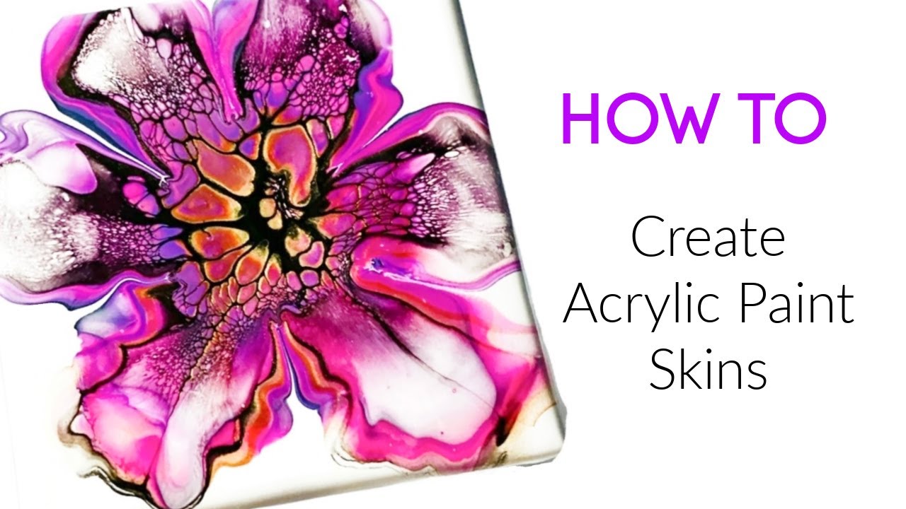 #68 TUTORIAL How To Make Acrylic Paint Pour Skins Fluid Art Technique for Beginners