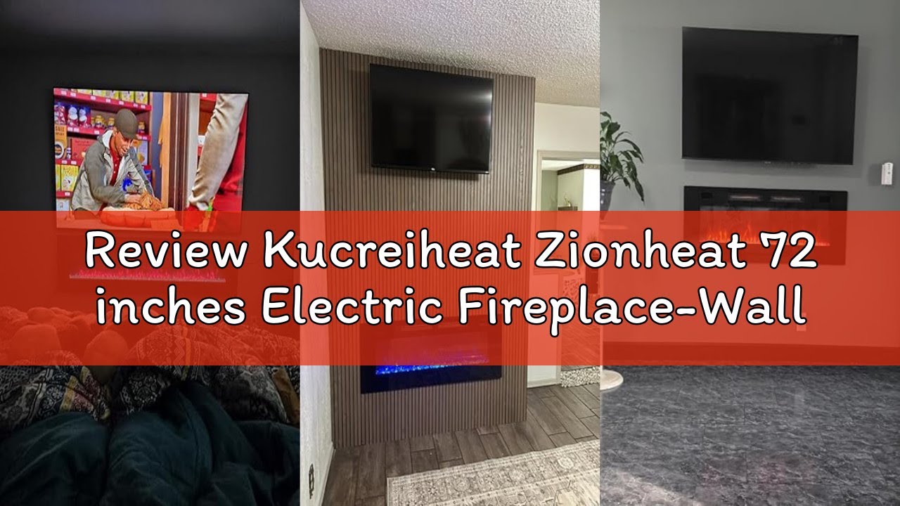 Review Kucreiheat Zionheat 72 inches Electric Fireplace-Wall Fireplace for Living Room-Fireplace Fre