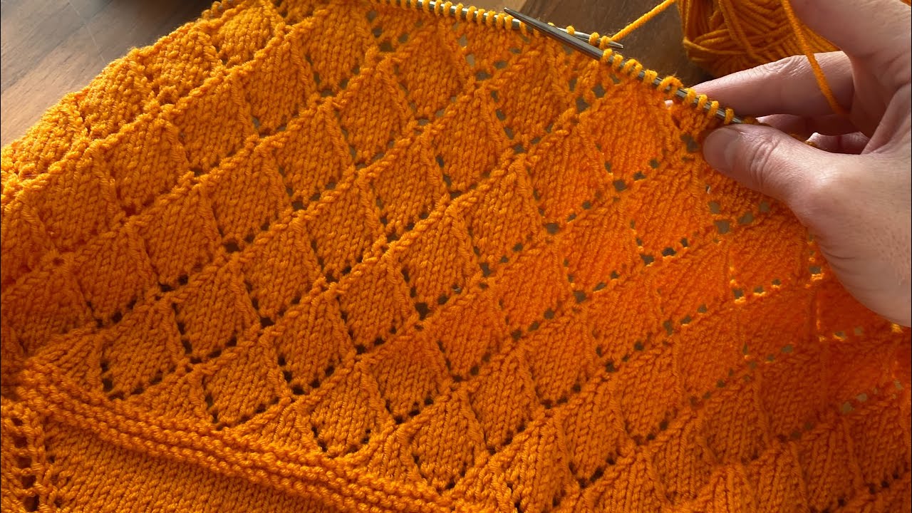 TURUNCU İple Yakadan Başlama/ Harika Kolay Anlatımlı Bebek Yeleği Modeli #knitting