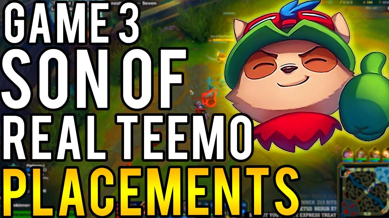 World's Best Teemo Smurfing | Son Of RealTeemo | Ranked Placements 3 OF 8