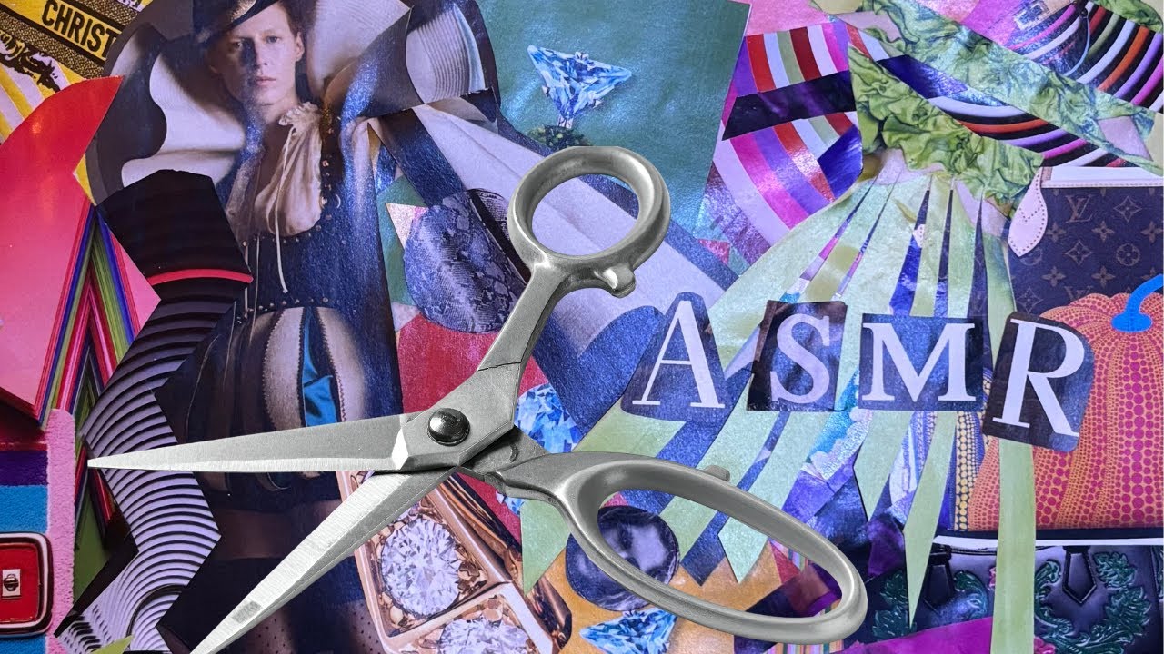 ASMR Paper magazine cutting collage.