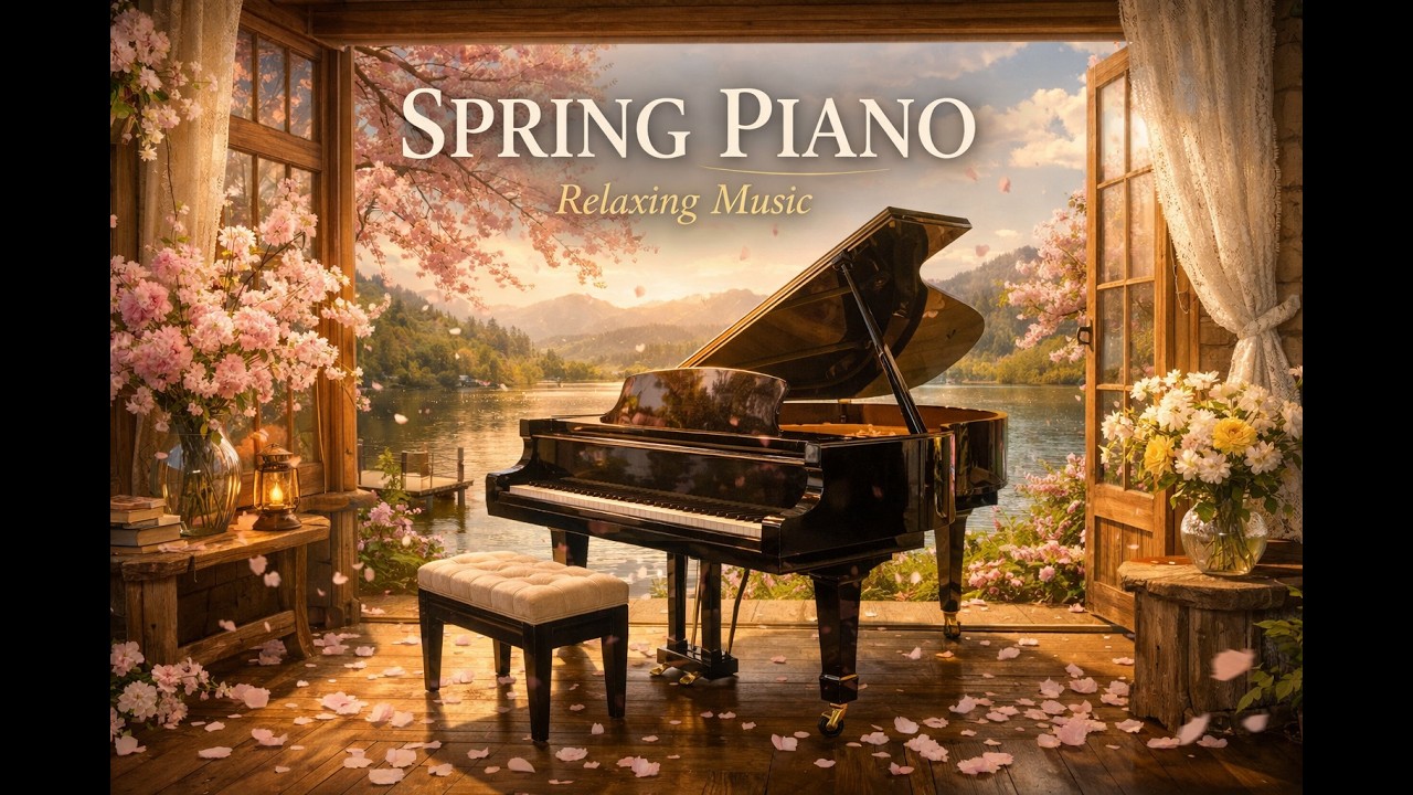 Gentle Spring Piano 🌸 Relaxing Background Music for Study, Sleep, Focus