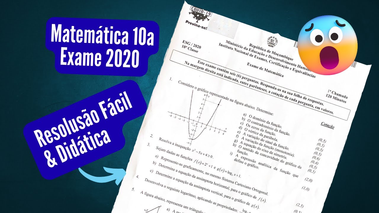 Exame de Matemática 10a classe-2020