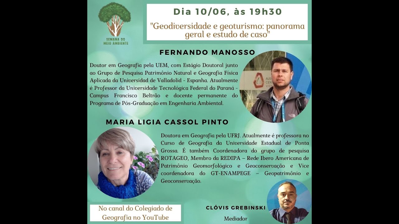 Mesa de di&aacute;logos: &ldquo;Geodiversidade e geoturismo: panorama geral e estudo de caso&rdquo;