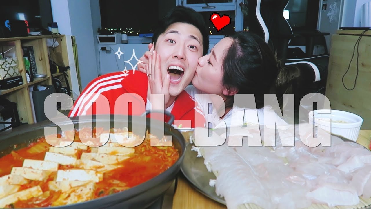 SOOL-BANG (Mukbang with booze) ft. Korean Soju/tuna kimchi stew/fluke sashimi~~