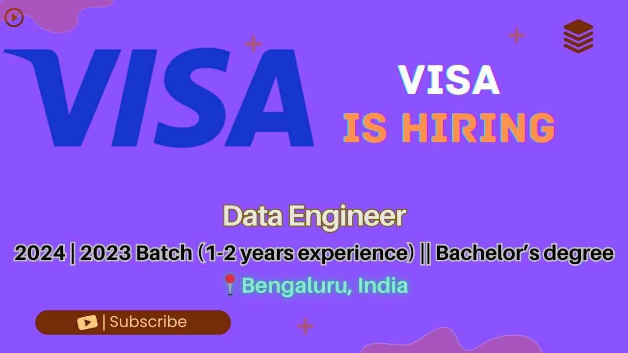Visa Hiring Data Engineer | 1–2 Years Experience | Apply Now skilllayer skill layer