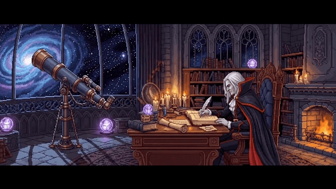 🔭 Dracula's Solitude: 1 Hour of Astronomy & Focus | Castlevania Ambient | Lo-fi Study