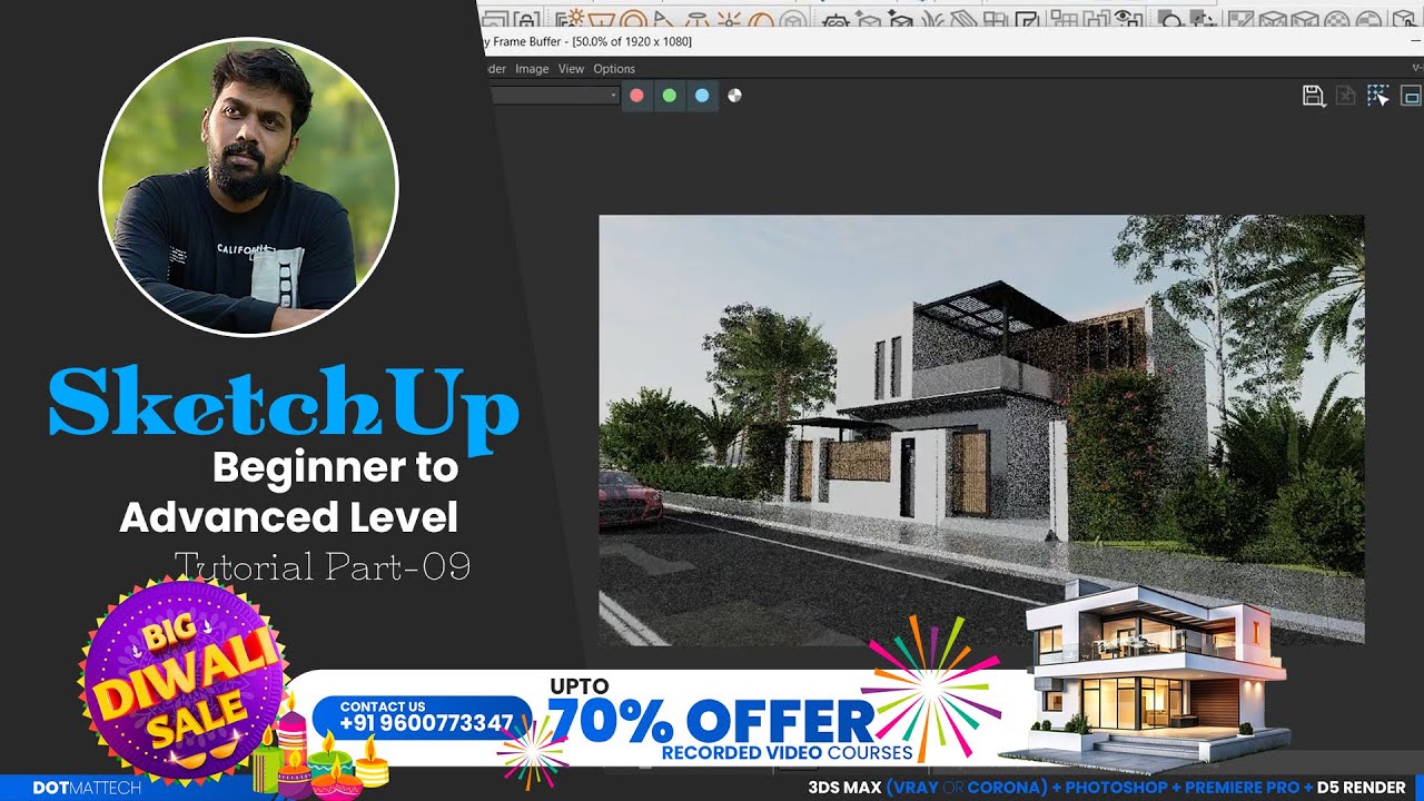 Master SKETCHUP & Vray in 30 Days, Beginner To Advanced Tutorial Part 09