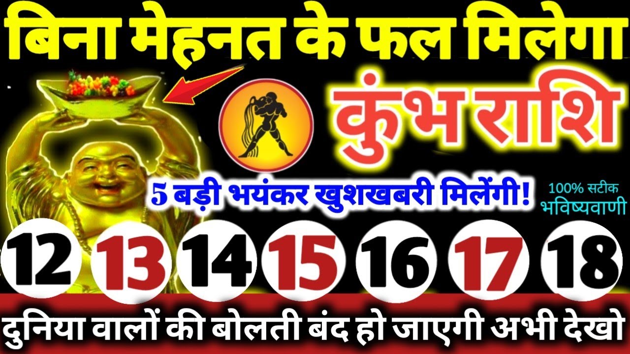 कुंभ राशि वालों 12 से 18 फरवरी 2026 / 5 बड़ी खुशखबरी मिलेंगी, बिना मेहनत के फल मिलेगा Kumbh Rashifal