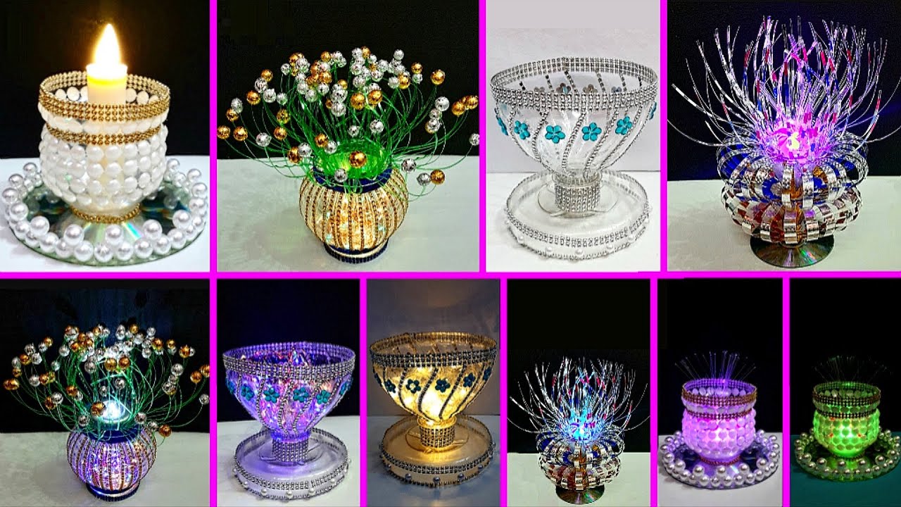 4 Economical Tealight Holder made with plastic bottle | Best out waste Tealight Holder for Christmas