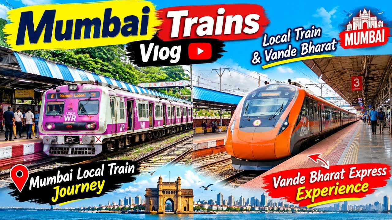 Mumbai trains vlog original with sound  | Train videos mumbai local trains railway station 