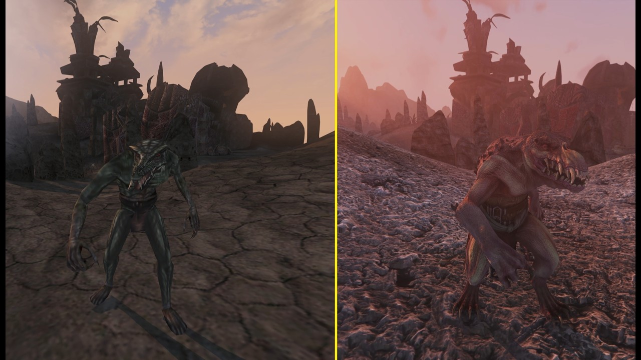 Morrowind Creatures Remastered | OpenMW vs Total Overhaul Comparison