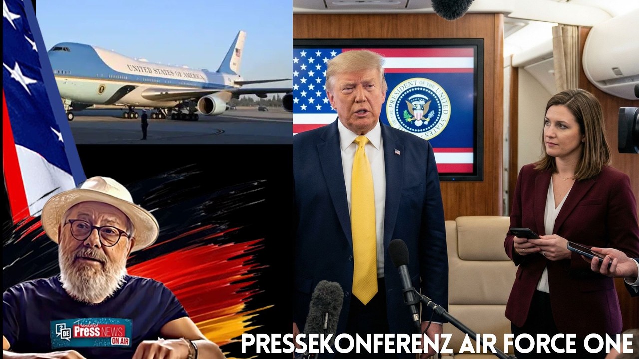 „Pressekonferenz an Bord der Air Force One: Trump fetzt sich mit Reportern  über den Wolken“