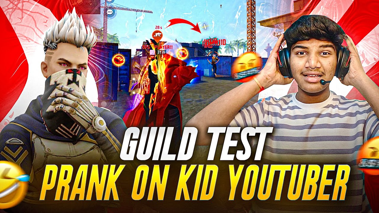 GUILD😱 TEST PRANK ON KID STREAMER🤬| 1 VS 4🔥|FREE FIRE IN TELUGU #dfg #freefire