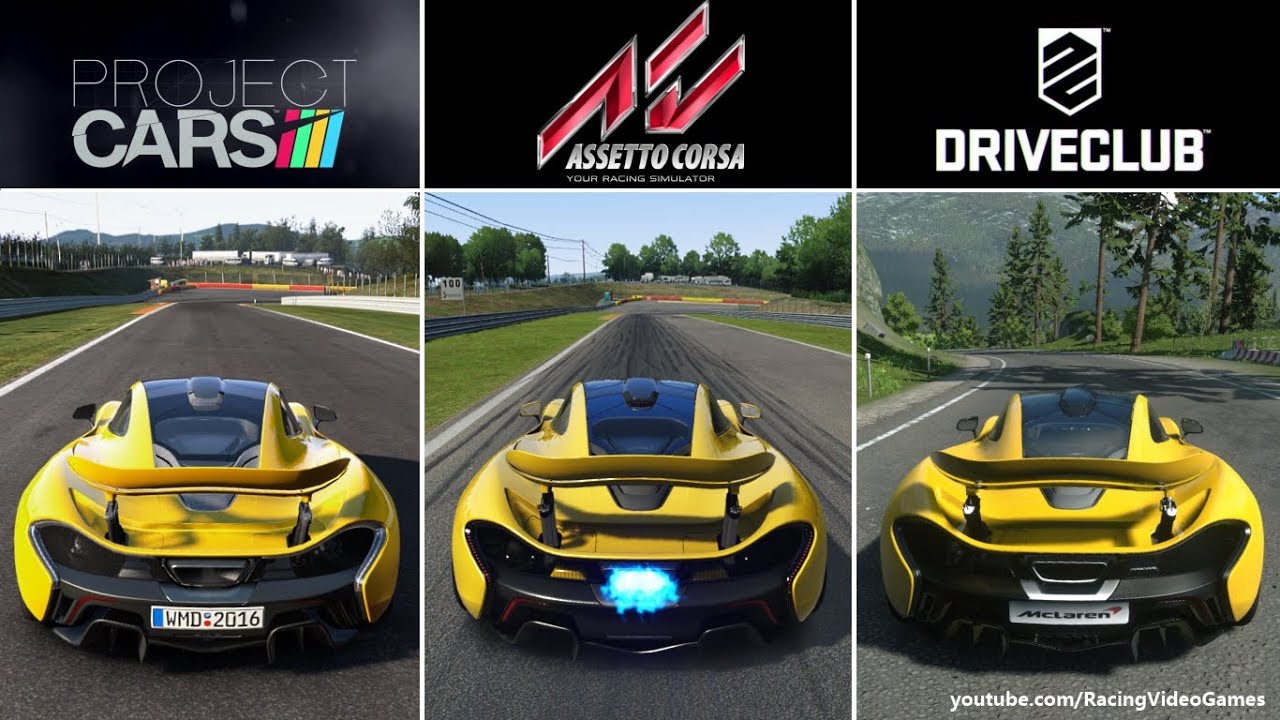 Assetto Corsa vs. Project CARS vs. DriveClub | PS4 Graphics & Sound Comparison Gameplay