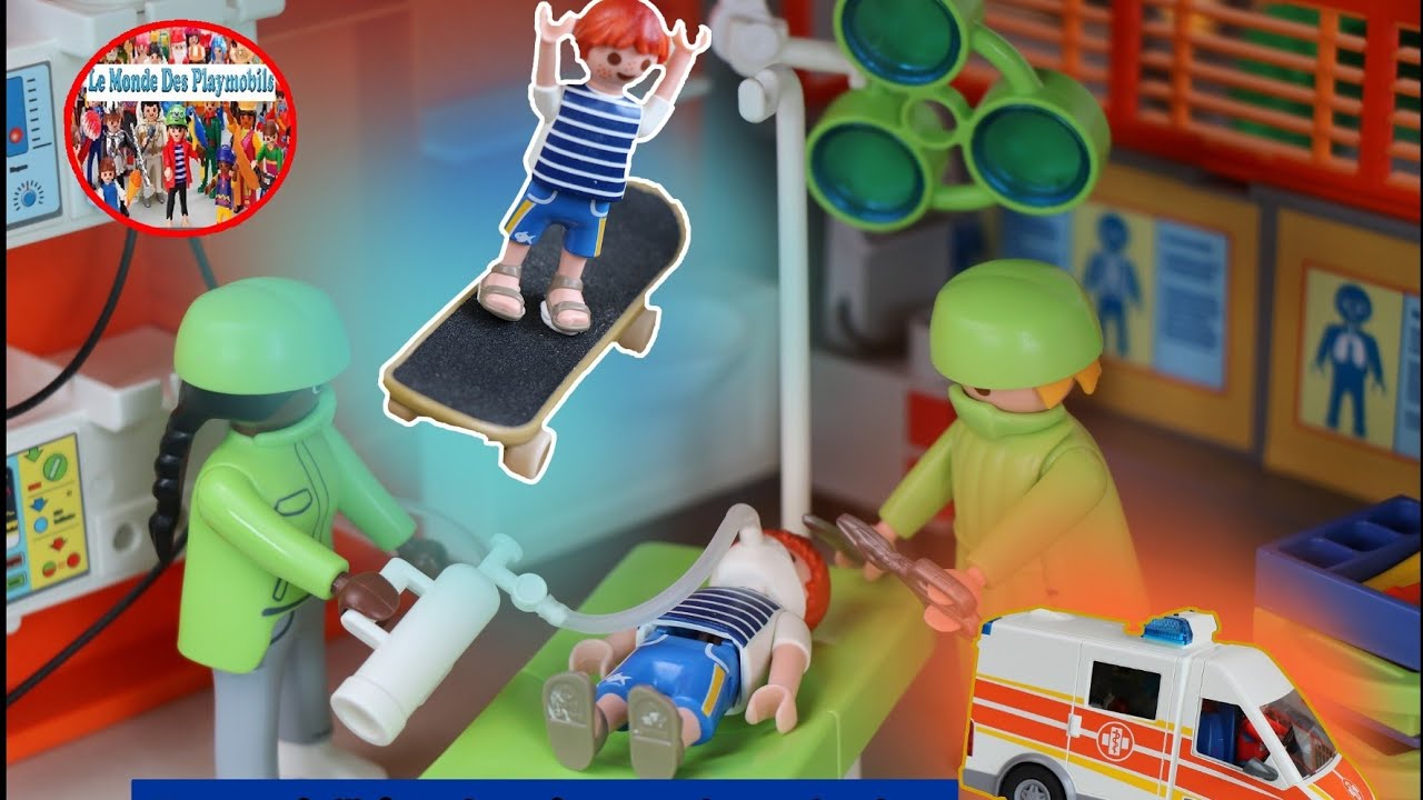 Playmobil - Max va à l'HÔPITAL après une chute de SKATEBOARD - Film playmobil en français