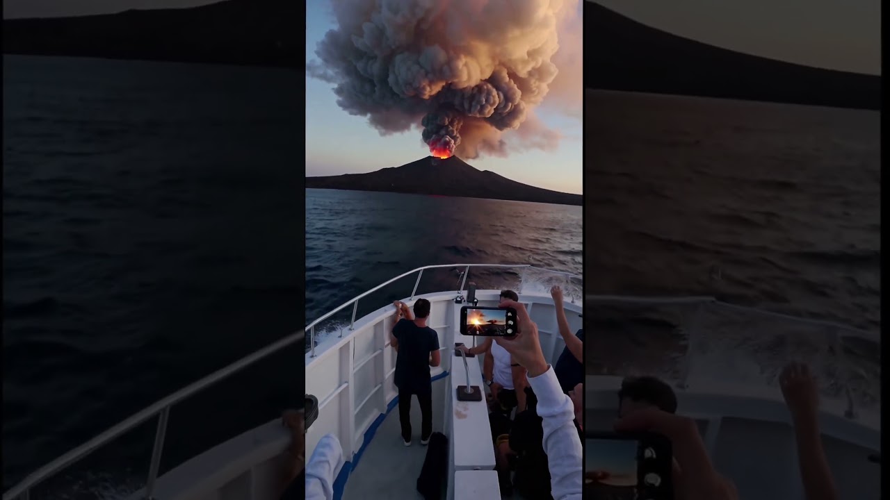 Stromboli Erupts Next to Our Boat 🌋🚤 Lava Bombs Hit the Sea!