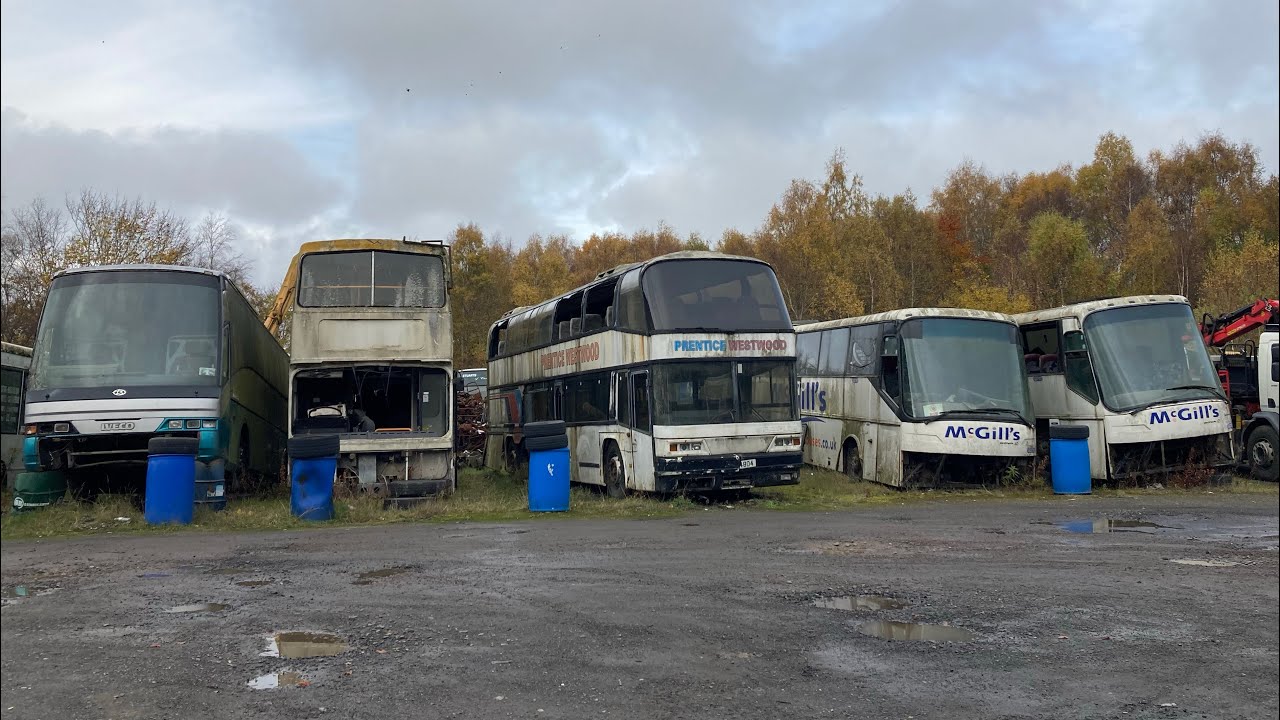 A few abandoned buses and coach’s in the prentice Westwood Depot