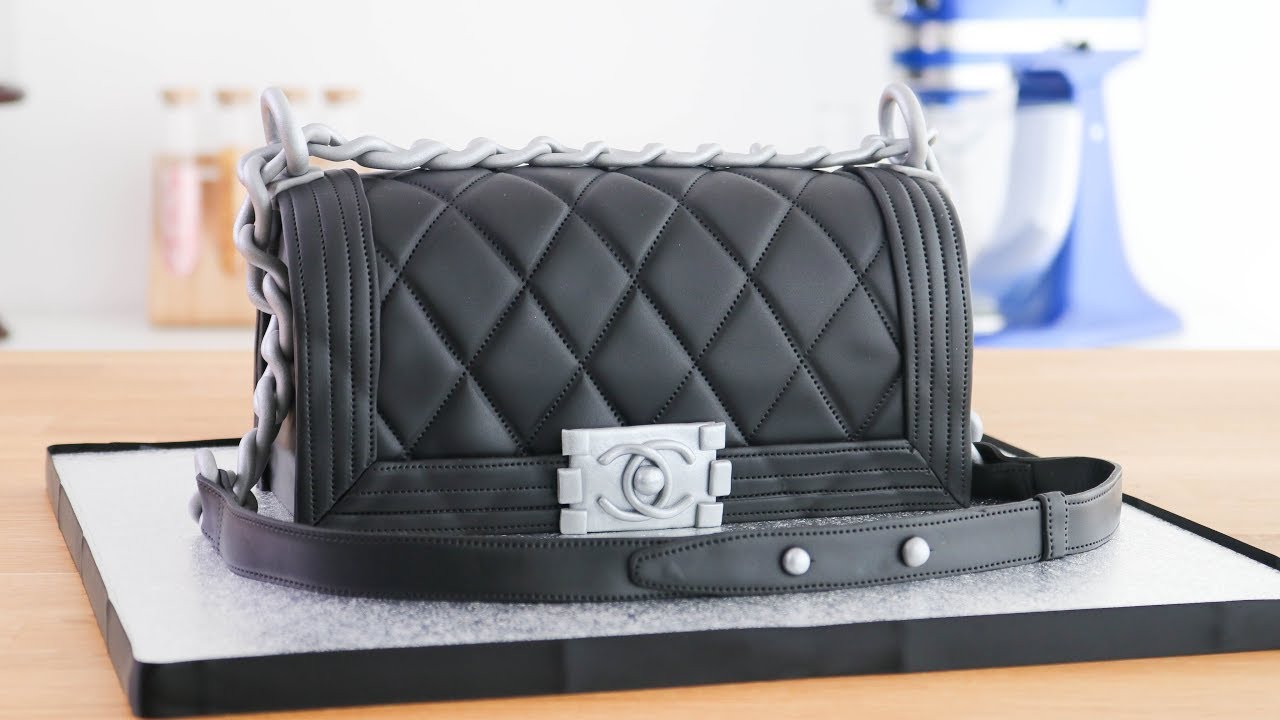 Cartera / Bolso Chanel Boy - Torta / pastel decorado ☆ Tan Dulce