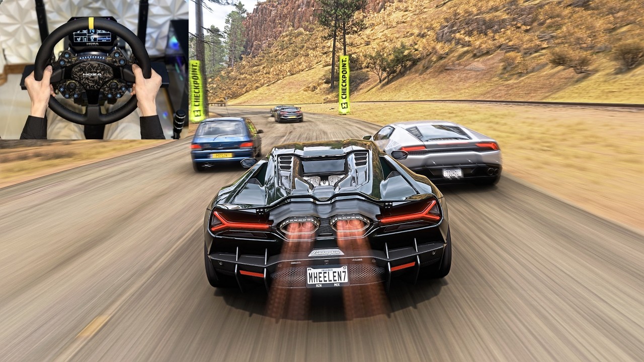 Lamborghini Revuelto Racing For Forza horizon 5 |Steering Wheel Gameplay
