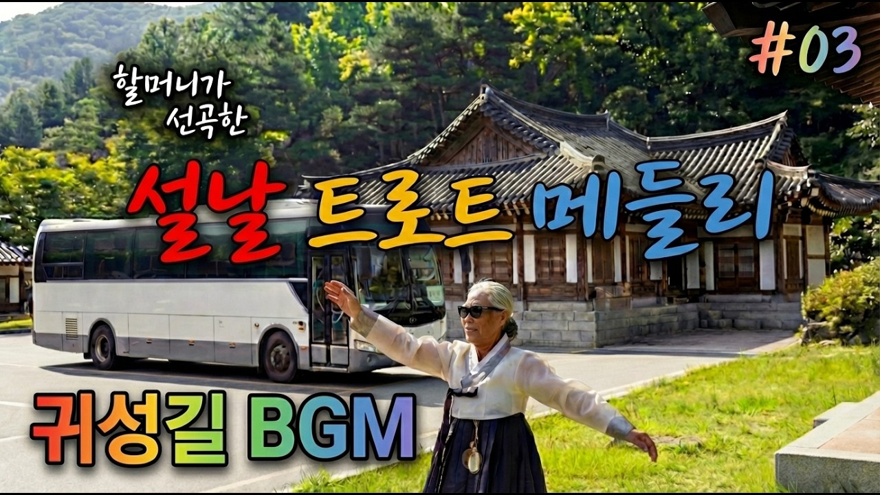 할머니가 선곡한 설날 트로트 메들리 #03 🚗 귀성길에서 듣는 신나는 뽕짝 BGM #트로트 #트롯 #설날 #명절 #설날명절 #귀성길 #귀경길 #설날귀성길 #설연휴