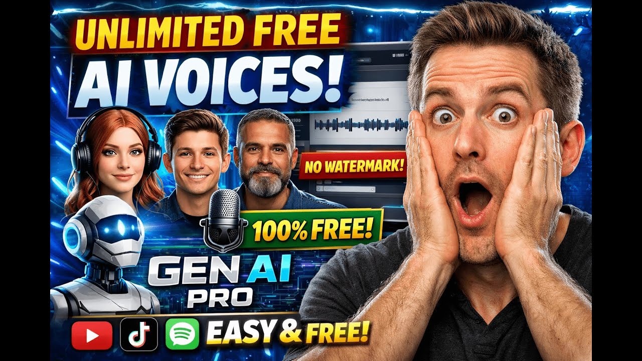 How to create Unlimited Free Ai Voices - Free Ai Voiceover Tool - Gen AI PRO