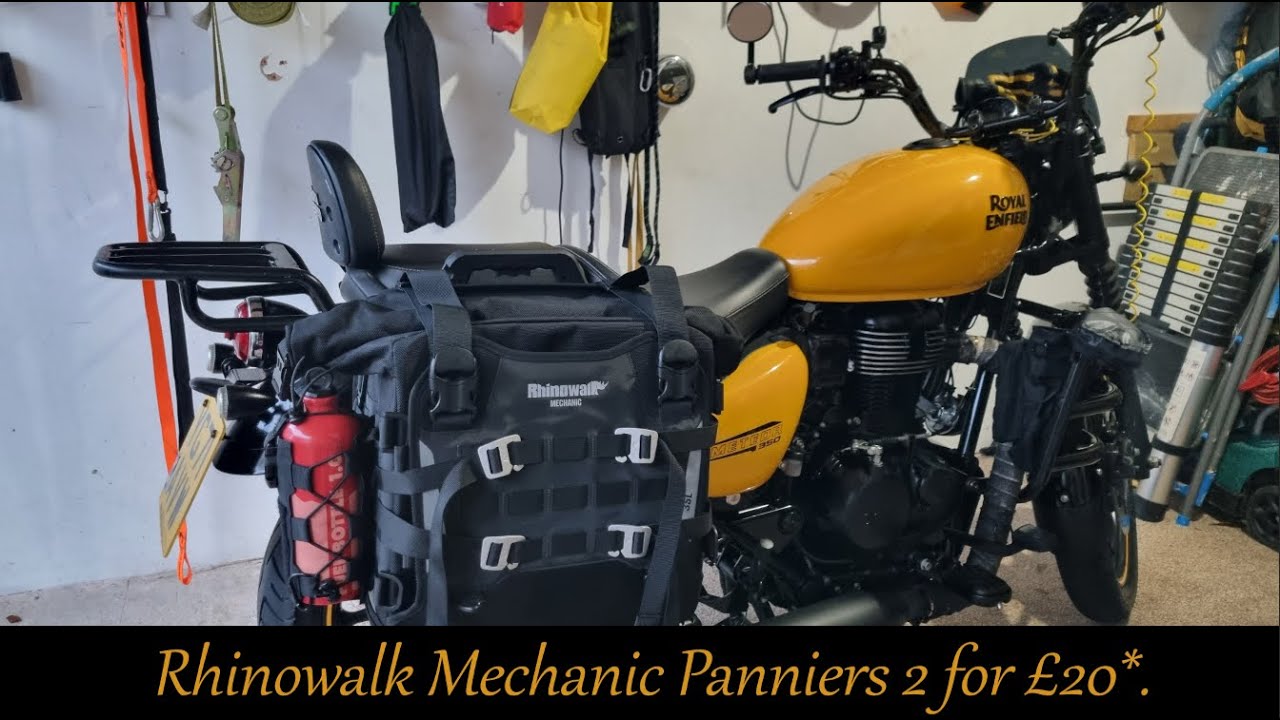 Велосипедные сумки Rhinowalk Mechanic Panniers для Meteor 350 по цене 20 фунтов стерлингов каждая.