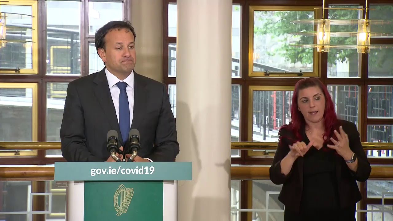 Taoiseach Leo Varadkar giving a statement on Covid-19 restrictions