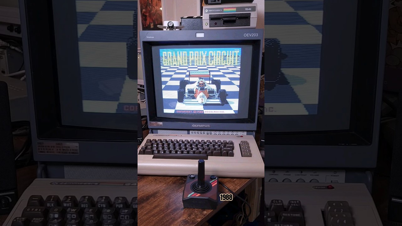 Grand Prix Circuit on Commodore 64, 1988 #shorts #retrogaming