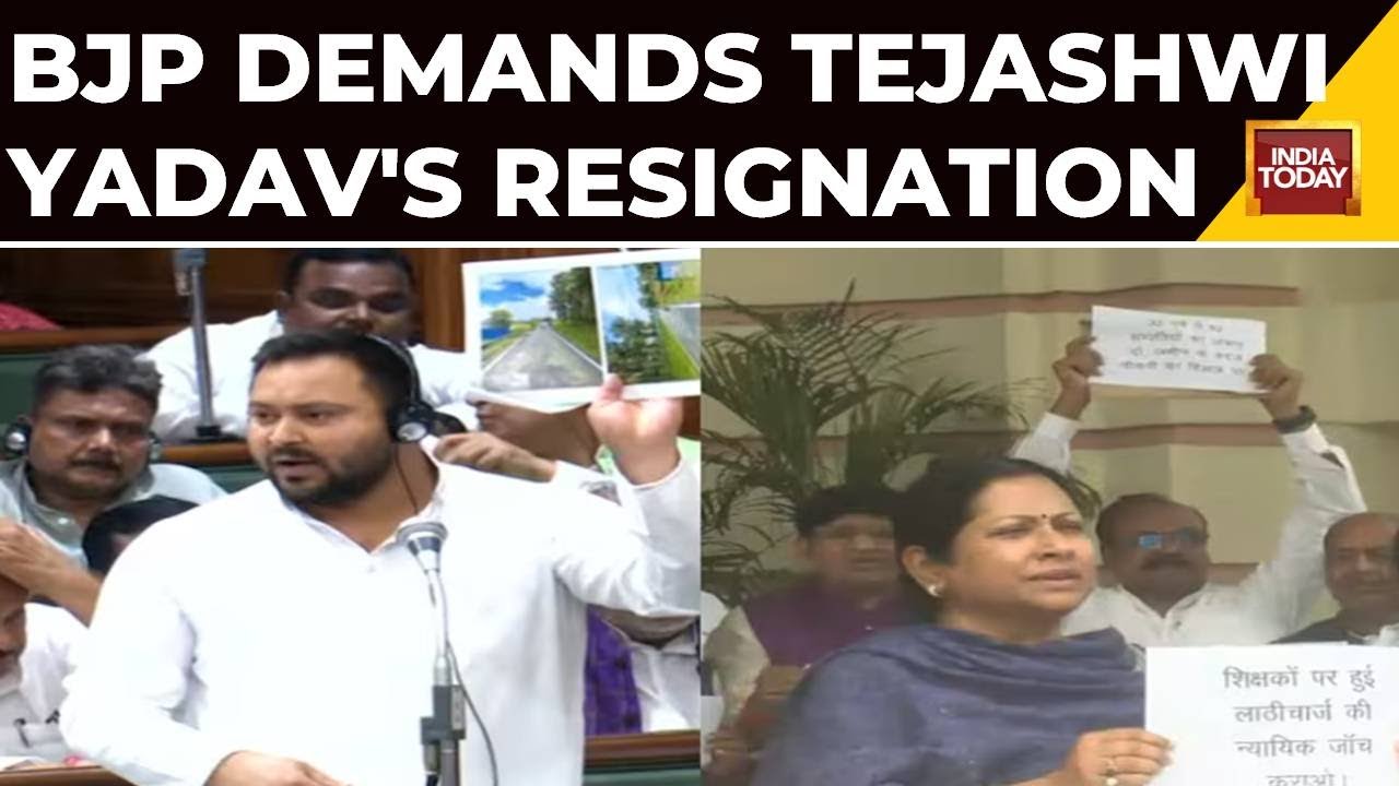 Chaos In Bihar Assembly, BJP Demands Tejashwi Yadav's Resignation