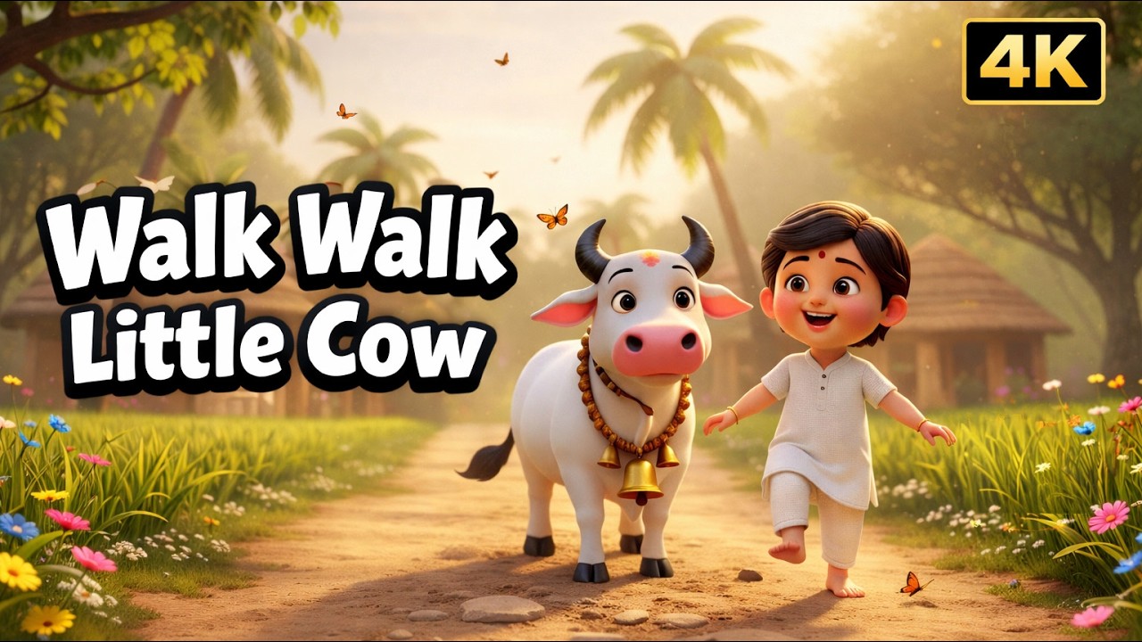 Walk Walk Little Cow 🐄 | Fun Farm Song for Kids | Nursery Rhymes & Baby Songs | Cartoon Baby Song