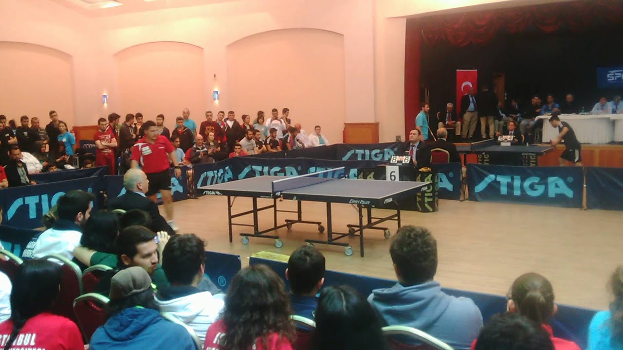 GENCAY MENGE -- İBRAHİM PEKDOĞAN ( Üniversiteler Masatenisi Şampiyonası 2015 KEMER ) takım maçı.