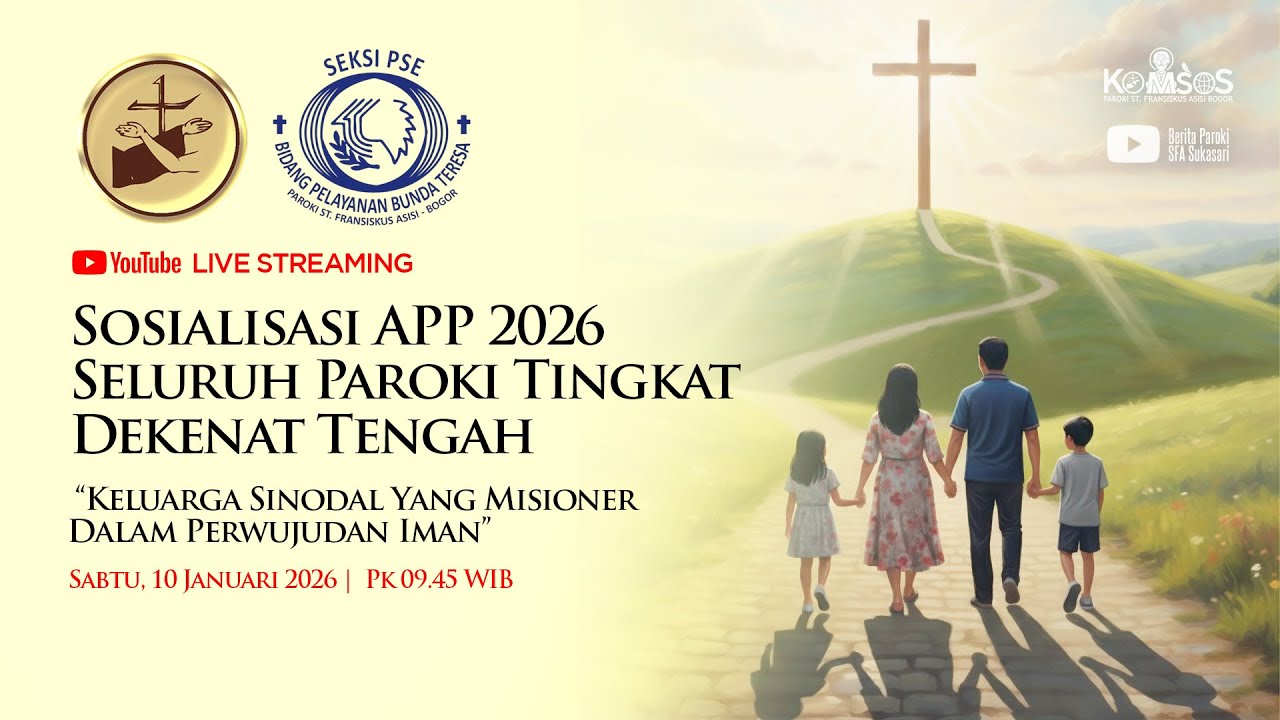Sosialisasi APP 2026 Seluruh Paroki Tingkat Dekenat Tengah - Sabtu, 10 Januari 2026 Pk 09.45 WIB