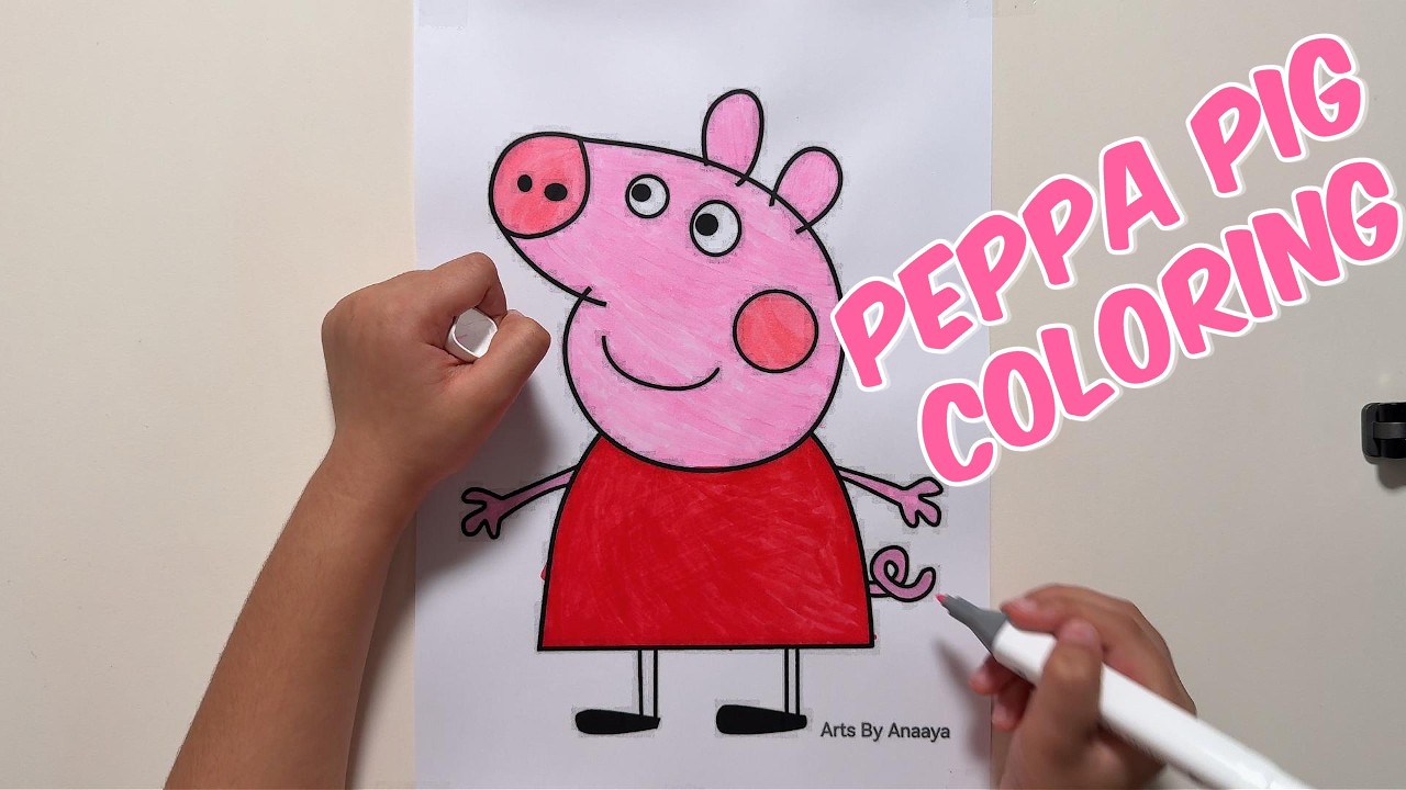 Peppa Pig Coloring | Fun Kids Art & Drawing | Music & Arts by Anaaya