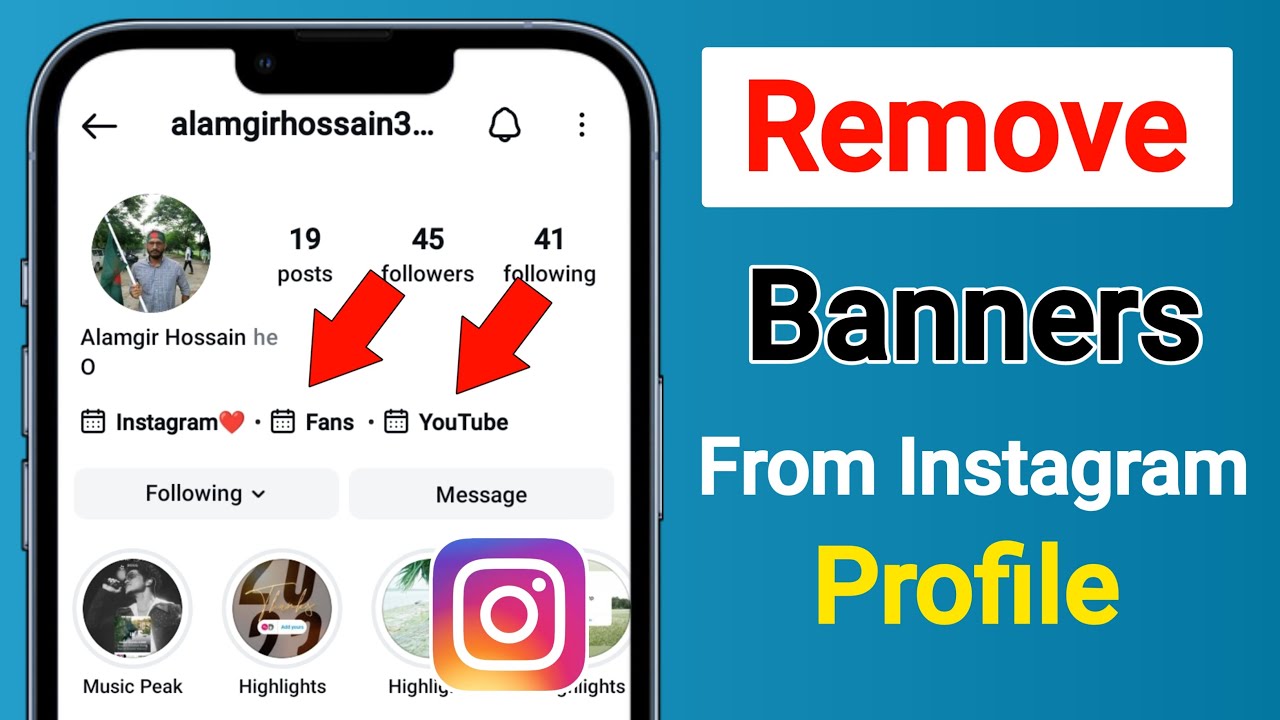 How to Remove Banners From Instagram Profile | Instagram Profile Banner Remove