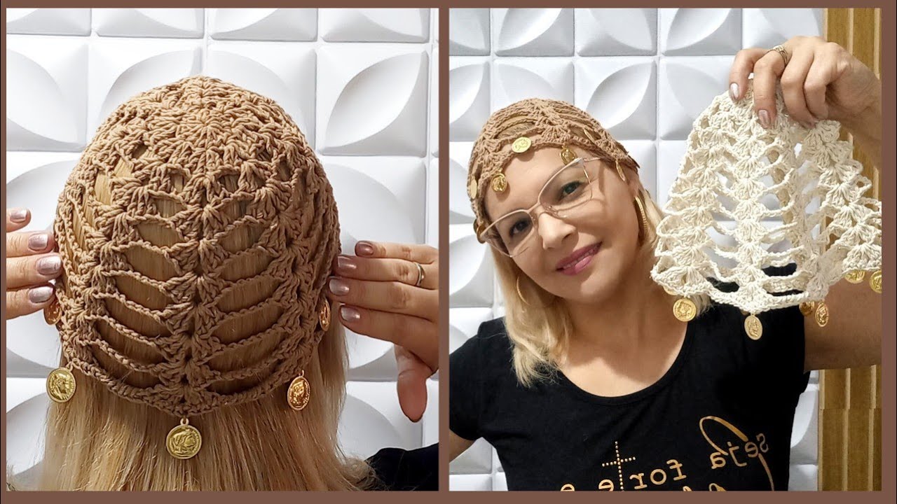 Touca Headpiece em crochê | Ponto leque Fácil e Econômica #supremofios #tending 