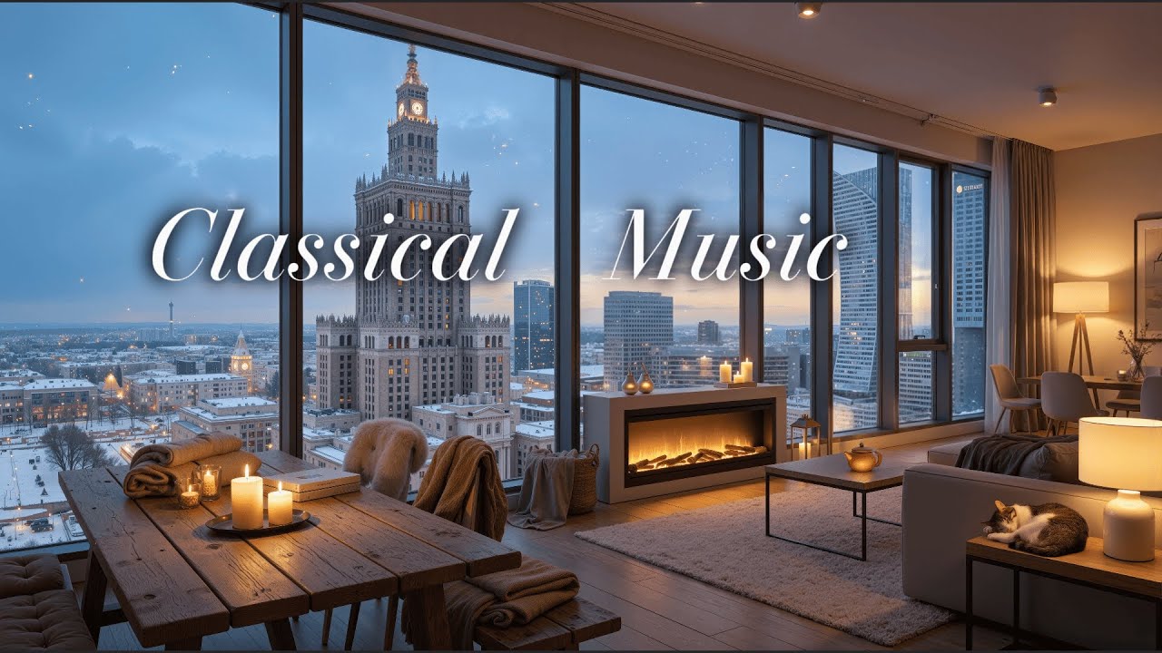 ❄️Classical Music & Cozy Atmosphere of a Modern city - Chopin, Mozart | Instrumental Covers