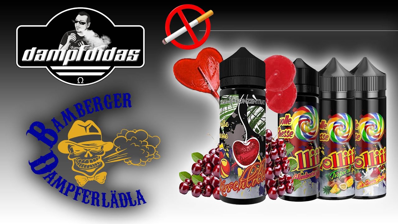 Bamberger Dampferl&auml;dla Aromen - Kischlolli, Himbeerlolli, Tropical und Erdbeer-Sahne