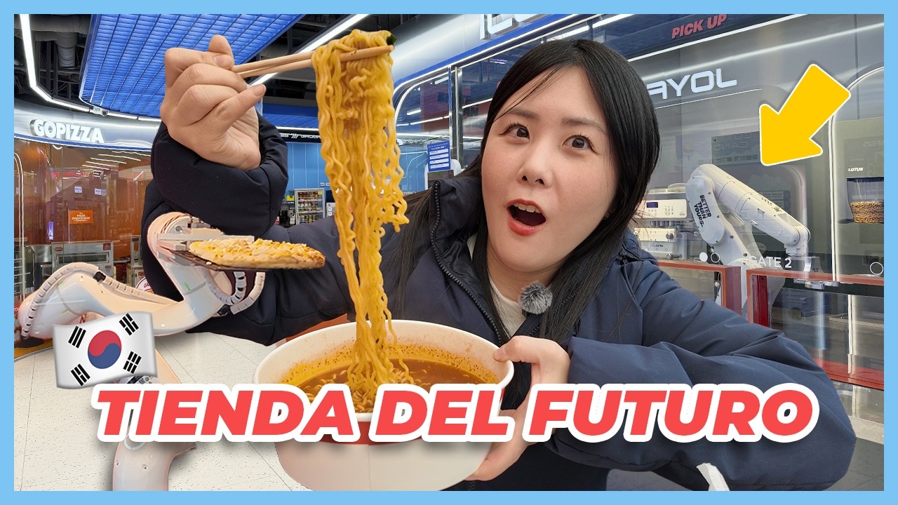TIENDA FUTURISTA con ROBOTS 🤖 LA MEJOR TIENDA de CONVENIENCIA de TODA COREA 🤩 @LiryOnni
